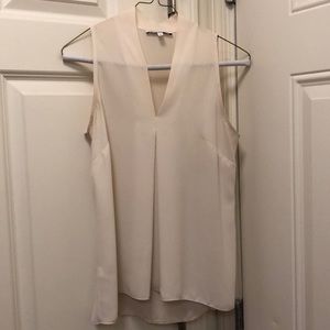Beautiful sheer v neck sleeveless blouse